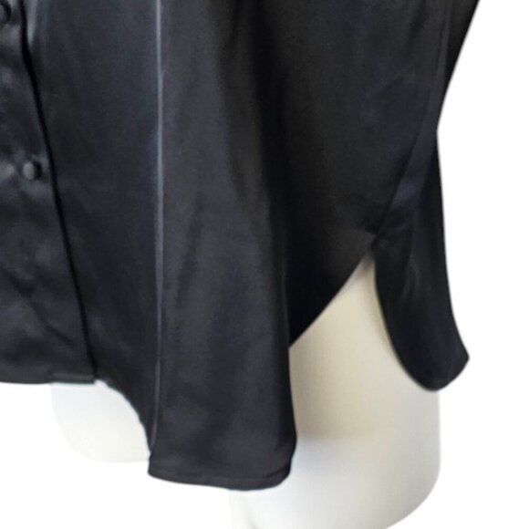 Jason Wu Womens Rhinestone Collar Button Up Blouse, Black, Size Medium - Picture 8 of 8